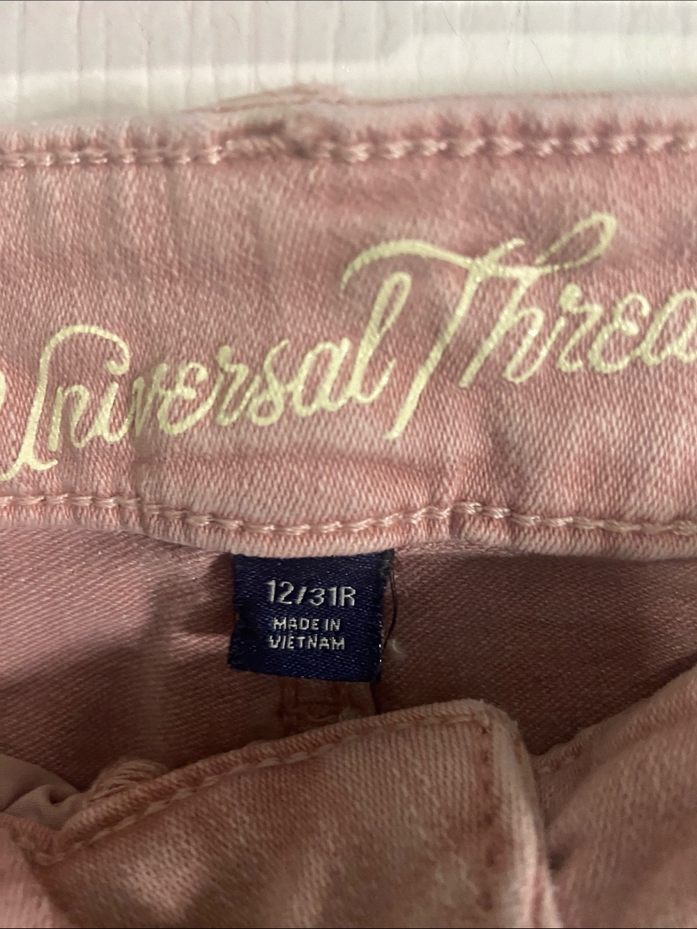 Universal Thread Pink Distressed Cropped Jeans - Picture 2 of 3